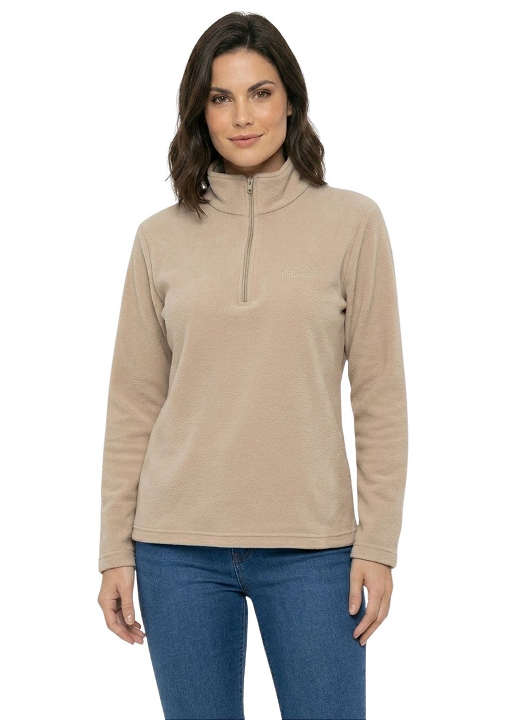 Blusa Microsoft Fleece Feminina Meio Zíper Estanciero