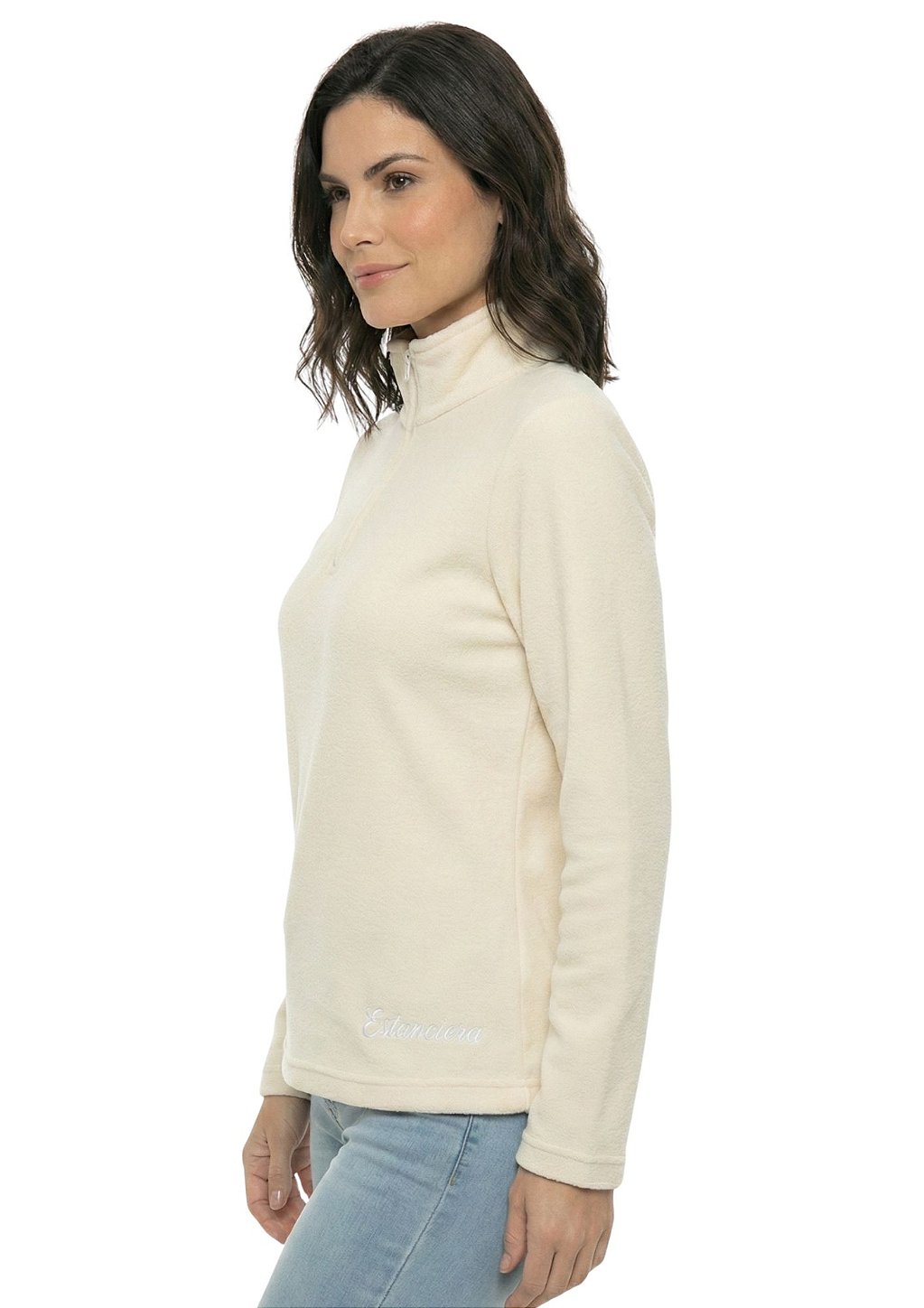 Blusa Microsoft Fleece Feminina Meio Zíper Estanciero