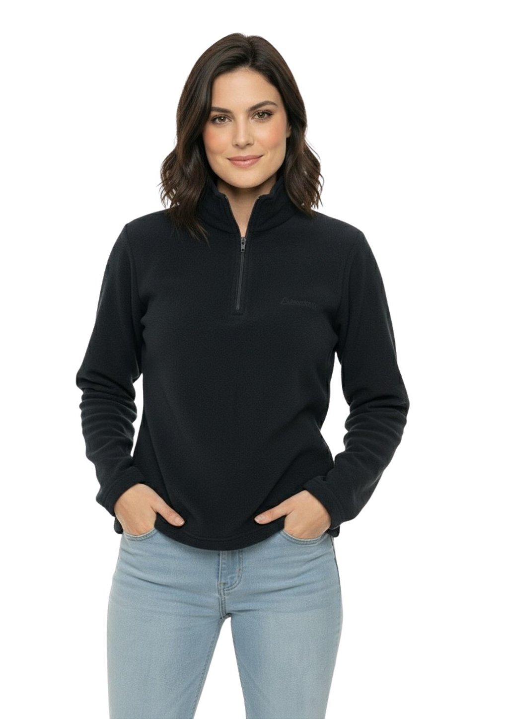 Blusa Microsoft Fleece Feminina Meio Zíper Estanciero