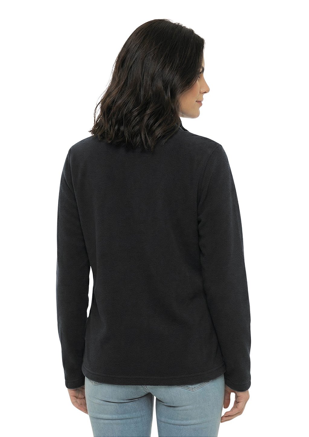 Blusa Microsoft Fleece Feminina Meio Zíper Estanciero