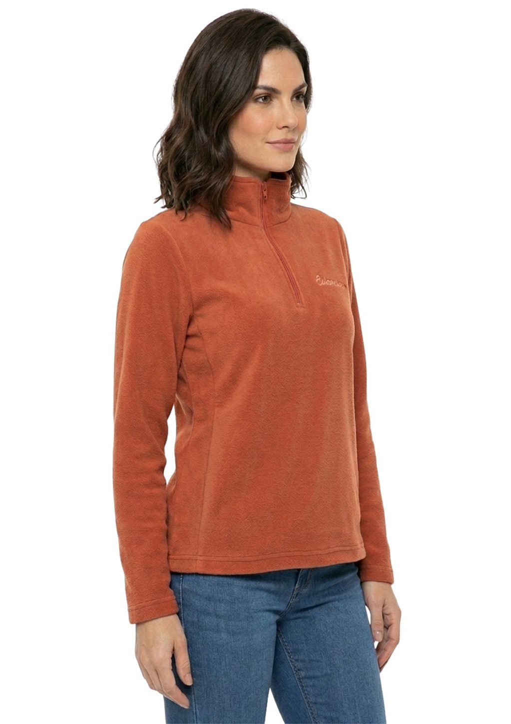 Blusa Microsoft Fleece Feminina Meio Zíper Estanciero
