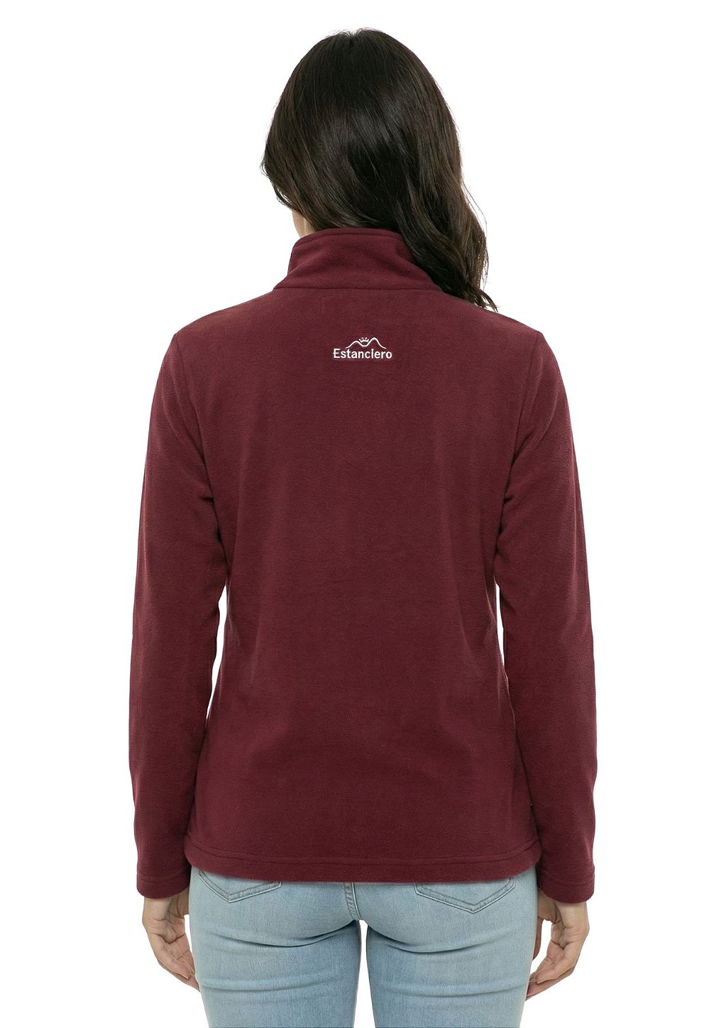 Blusa Microsoft Fleece Feminina Bicolor Meio Zíper Estanciero