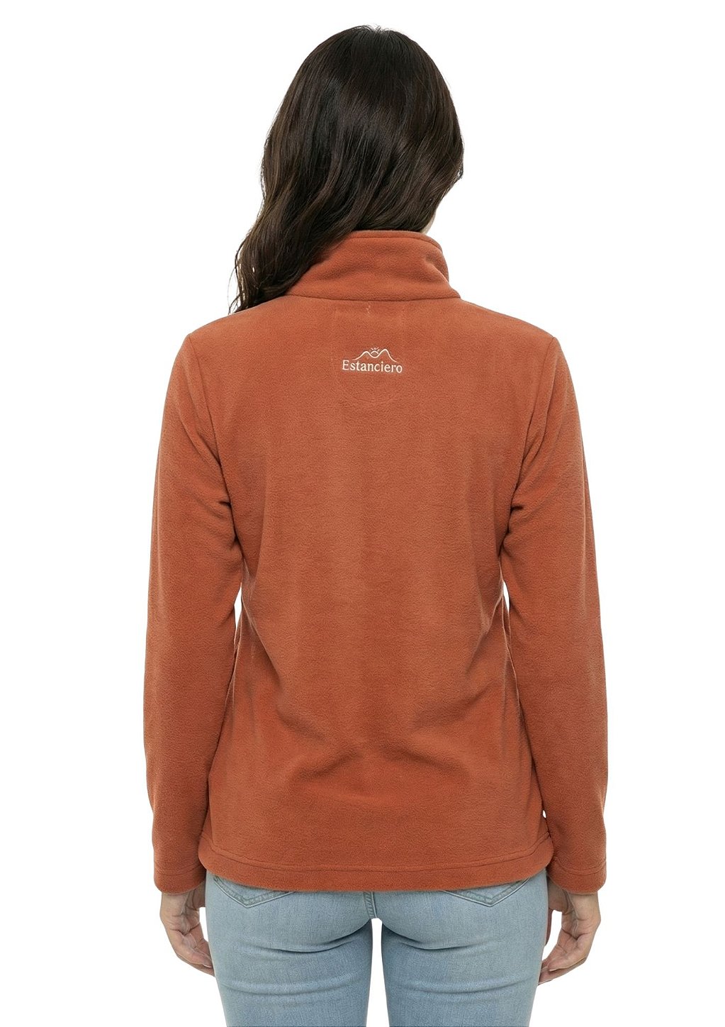 Blusa Microsoft Fleece Feminina Bicolor Meio Zíper Estanciero