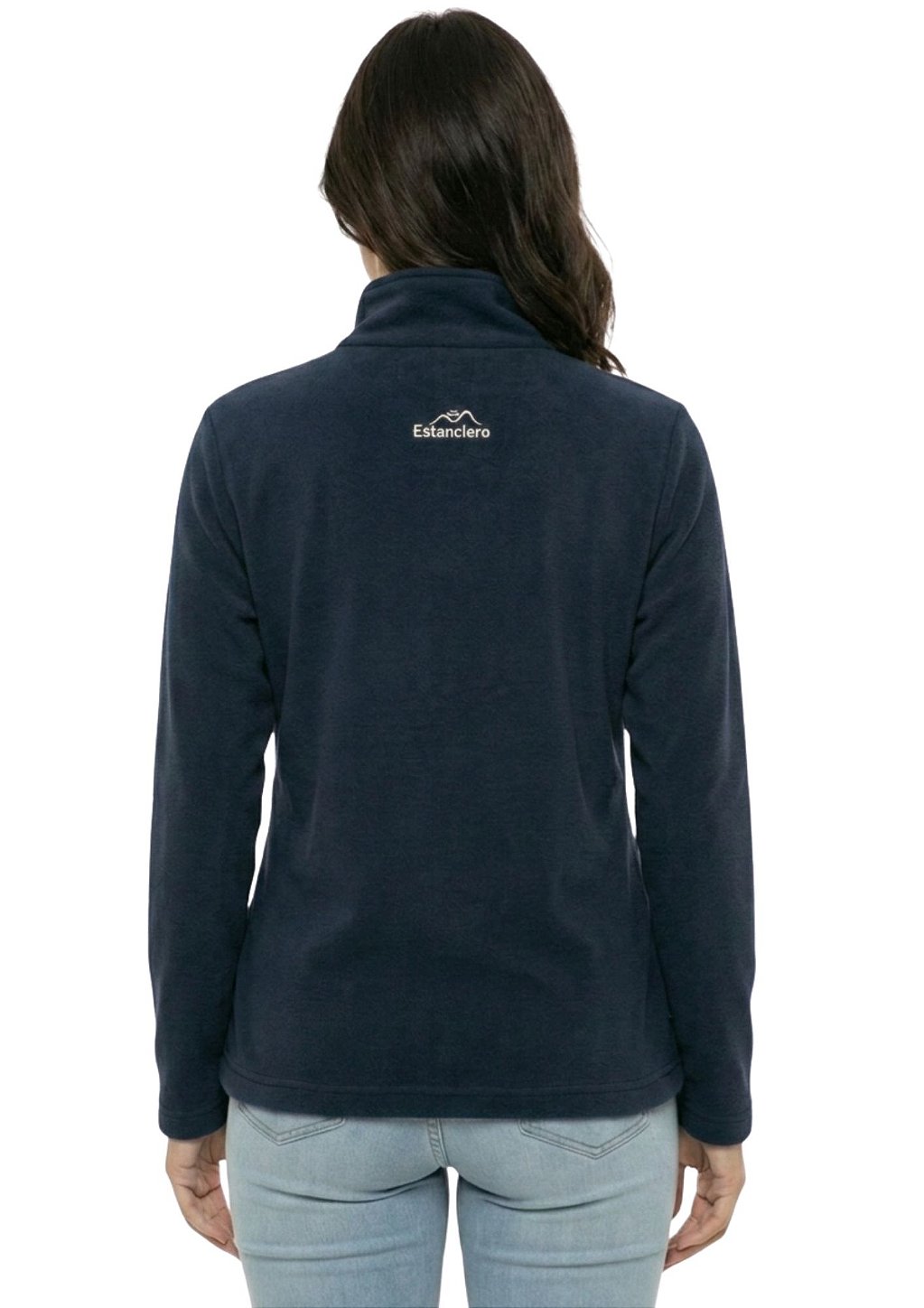 Blusa Microsoft Fleece Feminina Bicolor Meio Zíper Estanciero