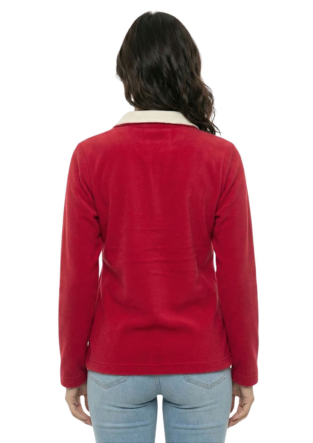 Blusa Microsoft Fleece Feminina Bicolor Meio Zíper Estanciero