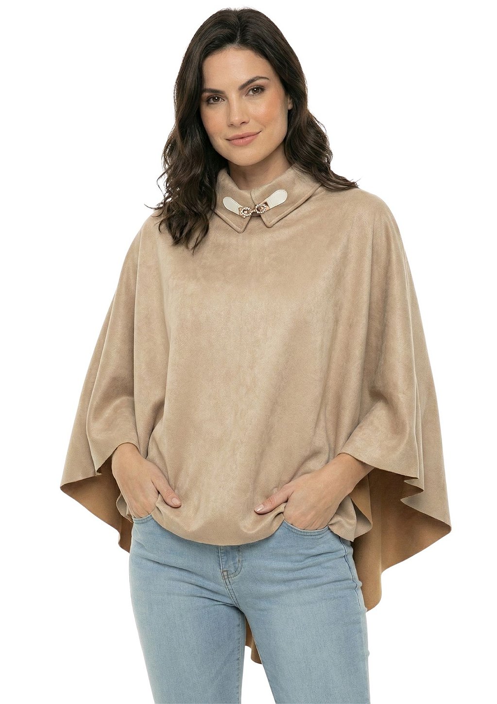 Poncho Pala Feminino Estanciero Suede