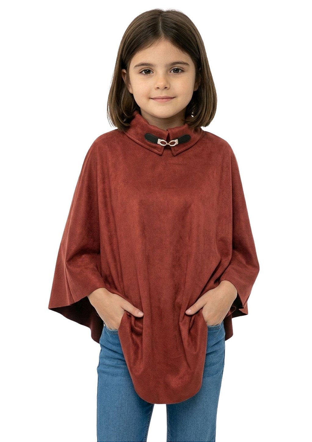 Poncho Pala Feminino Estanciero Suede