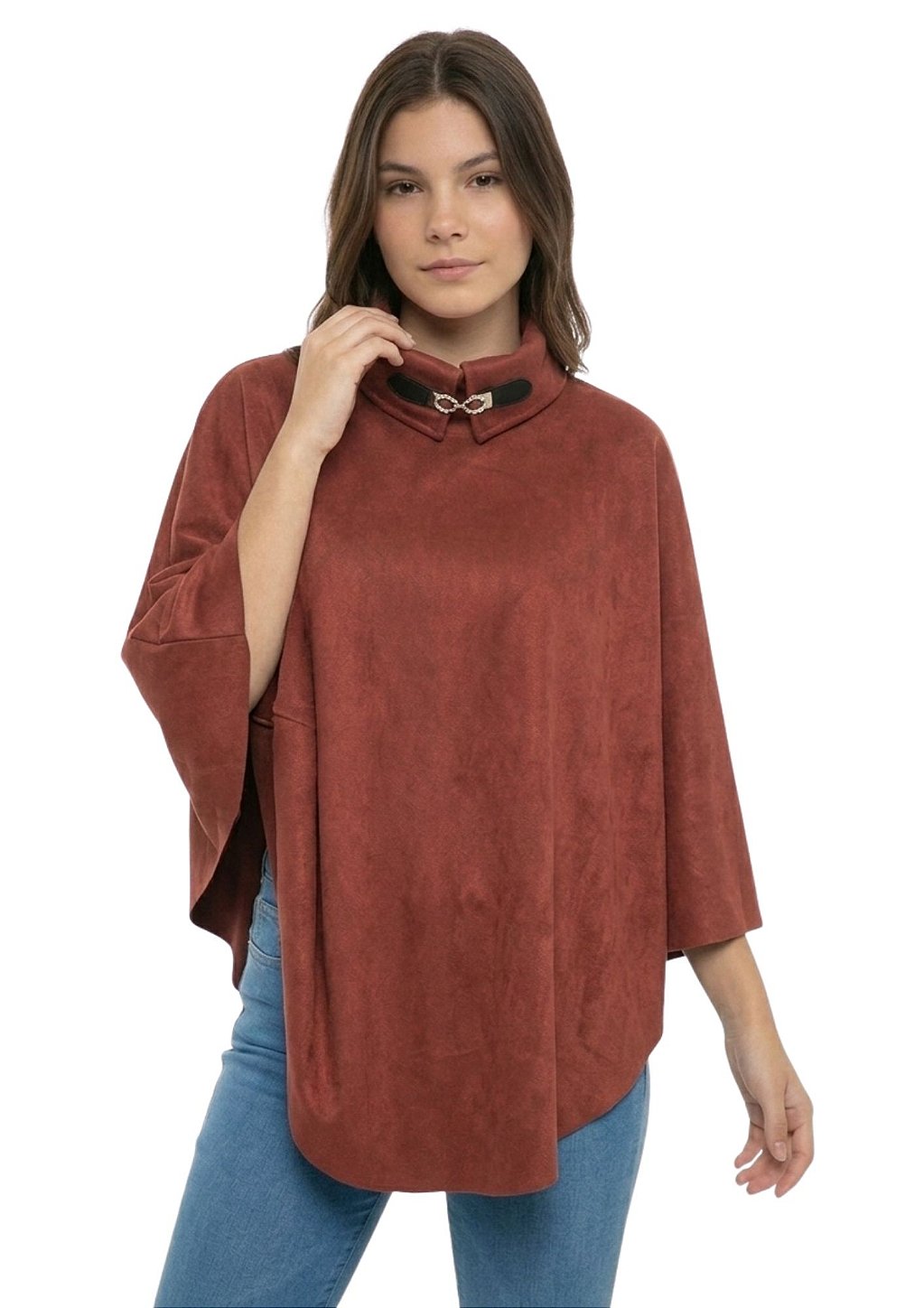 Poncho Pala Feminino Estanciero Suede