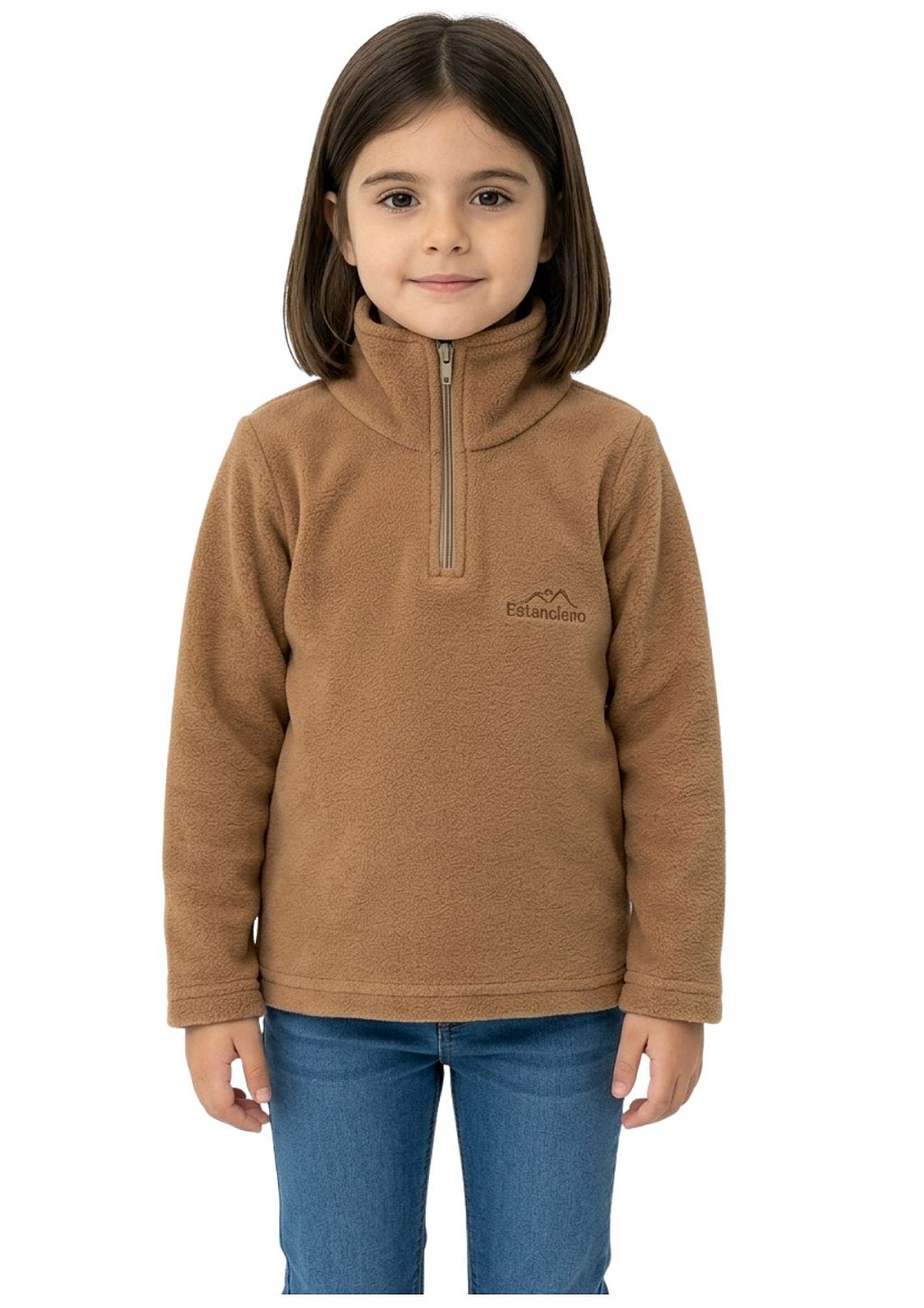 Blusa Microsoft Fleece Unissex Infantil Meio Zíper Estanciero F