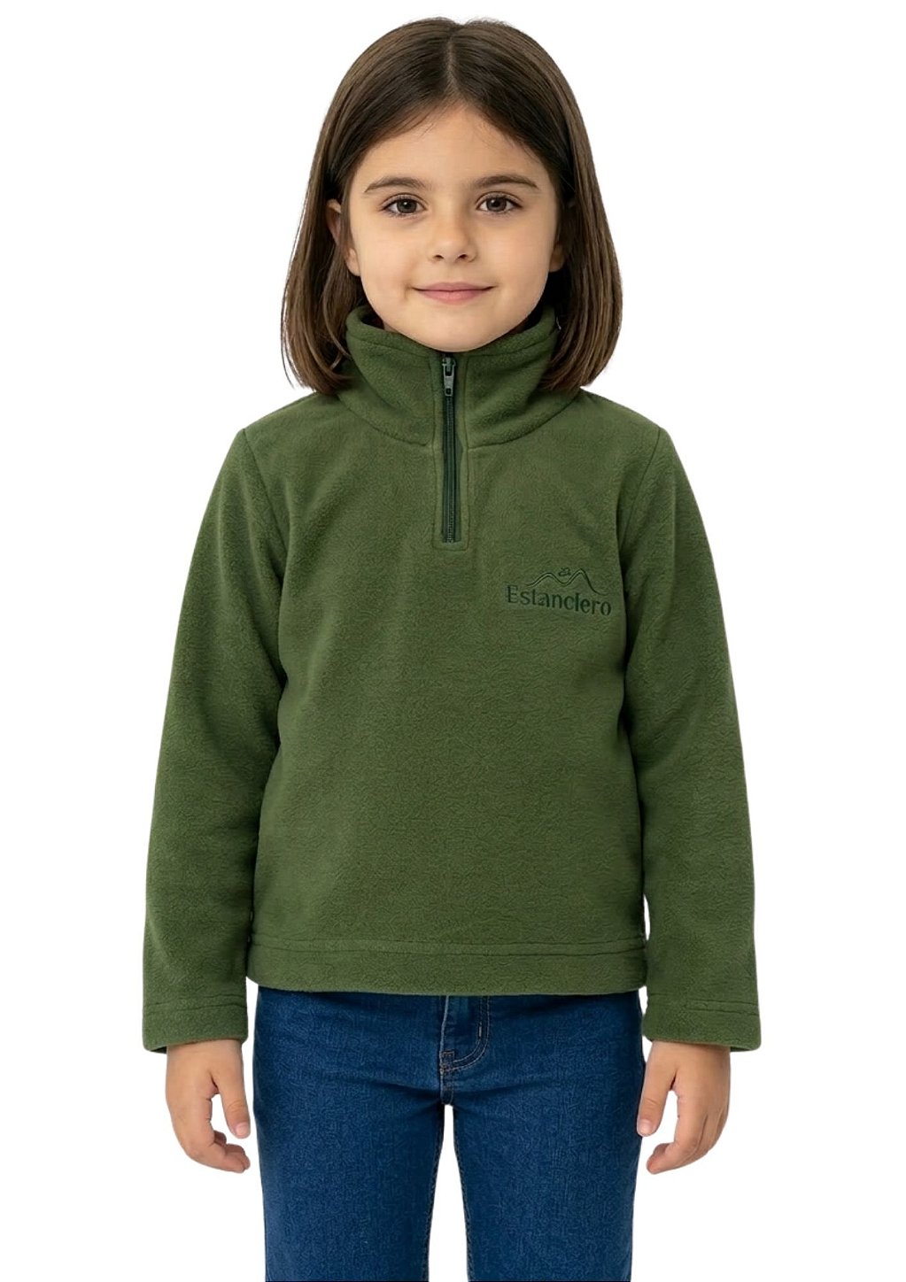 Blusa Microsoft Fleece Unissex Infantil Meio Zíper Estanciero F