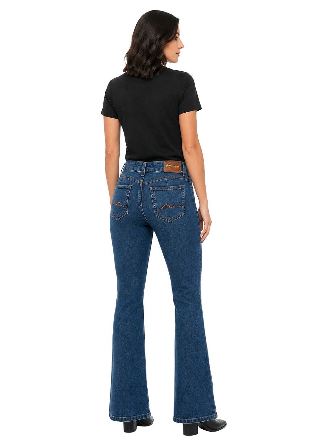 Calça jeans feminina bootcut básica estanciero