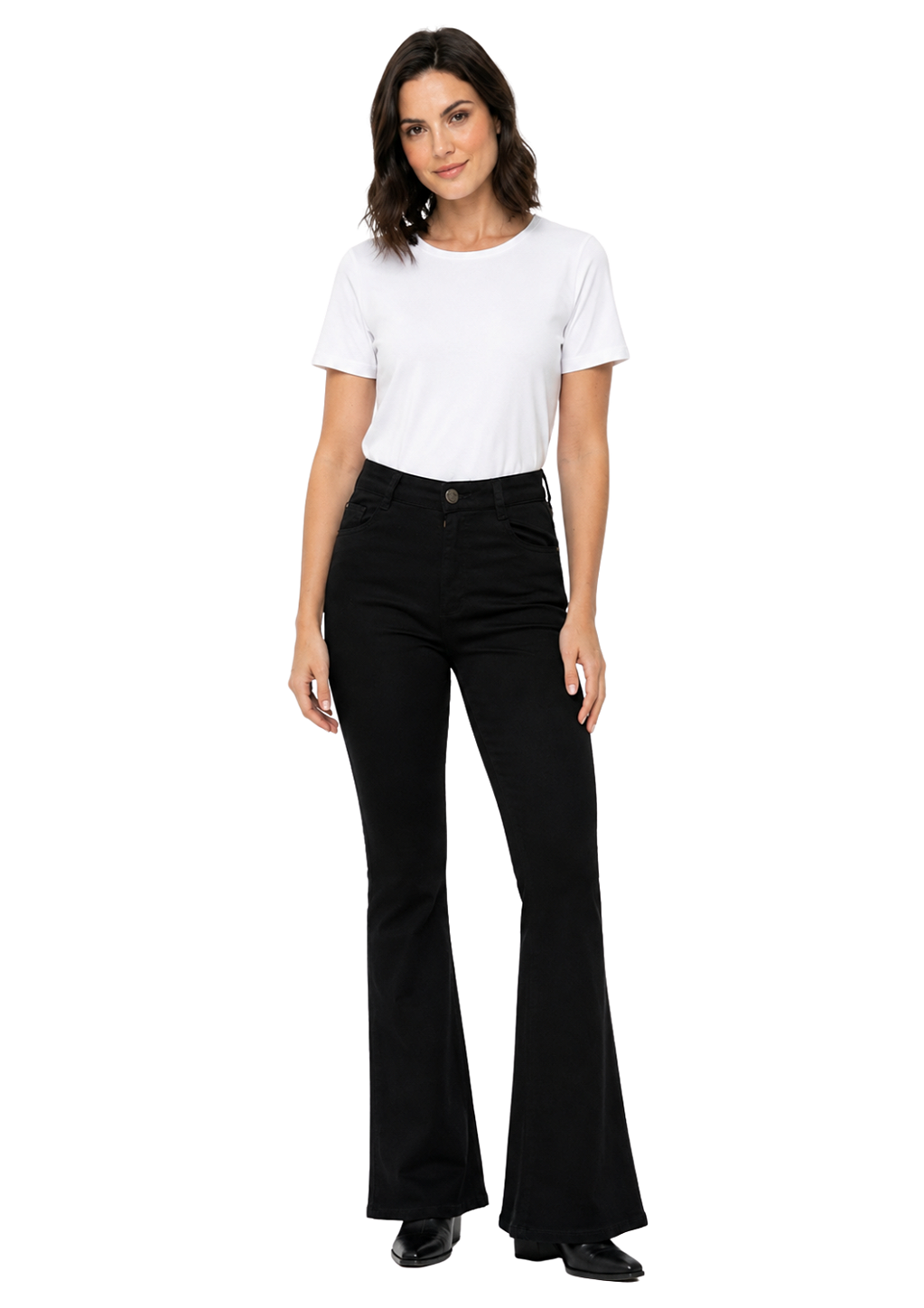 Calça sarja feminina bootcut bordada estanciero