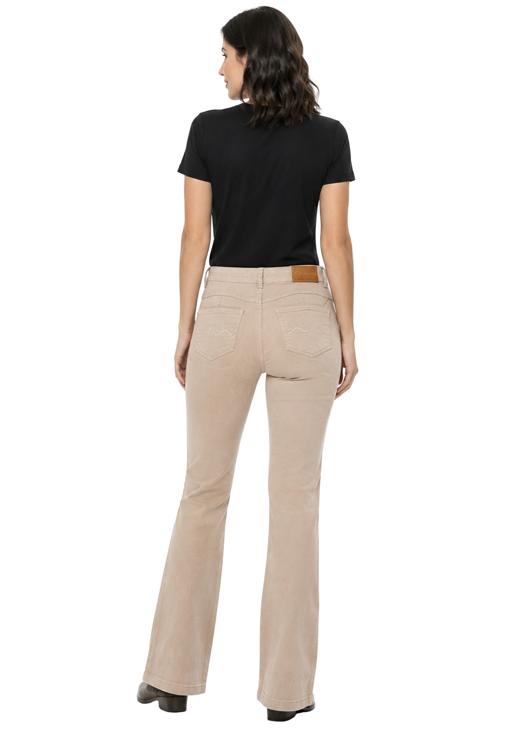 Calça sarja feminina bootcut bordada estanciero