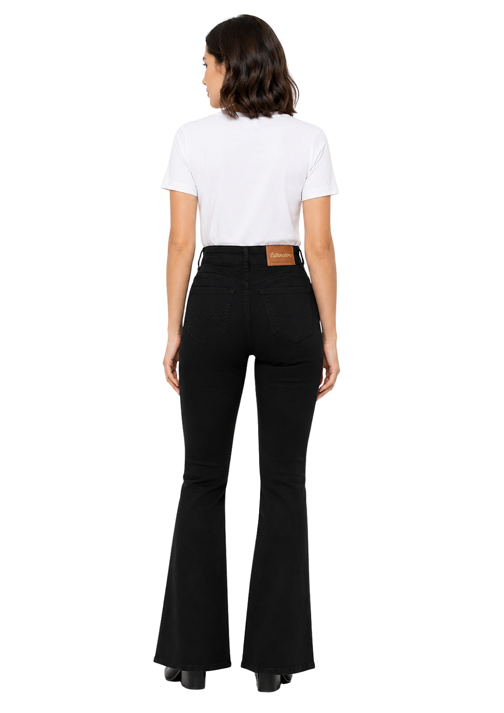 Calça sarja feminina bootcut bordada estanciero