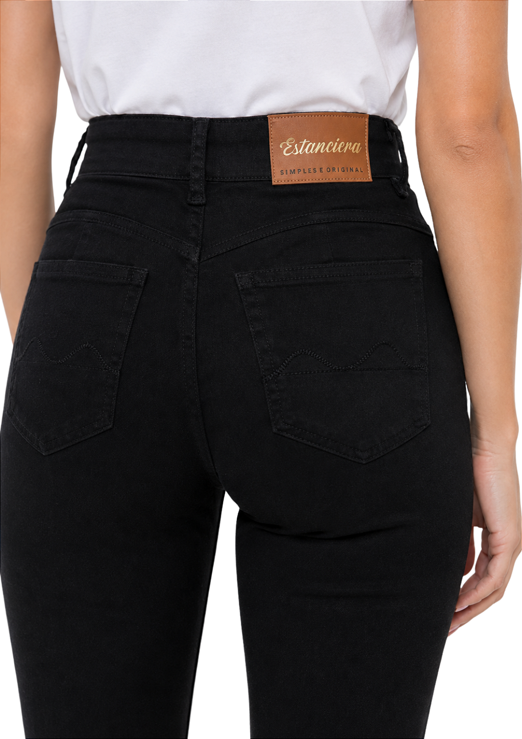 Calça sarja feminina bootcut bordada estanciero