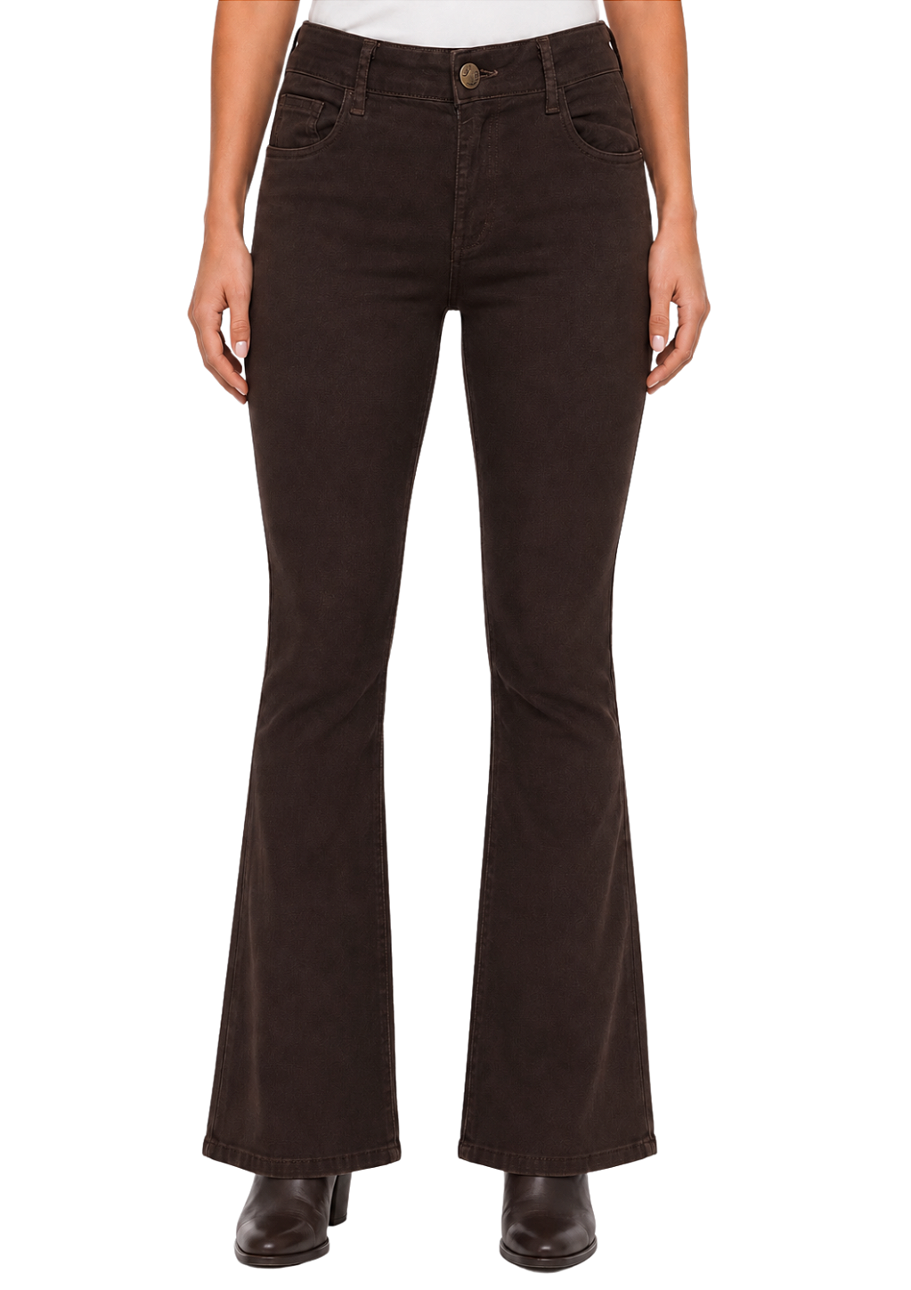 Calça sarja feminina bootcut bordada estanciero