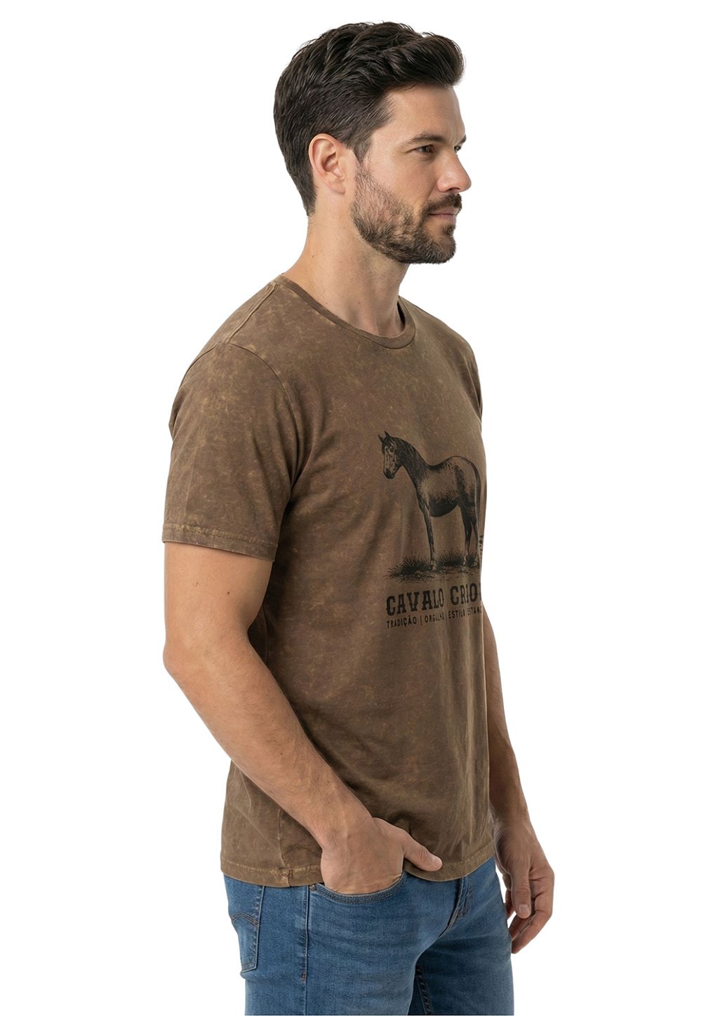 Camiseta Masculina Estanciero Cavalo Crioulo