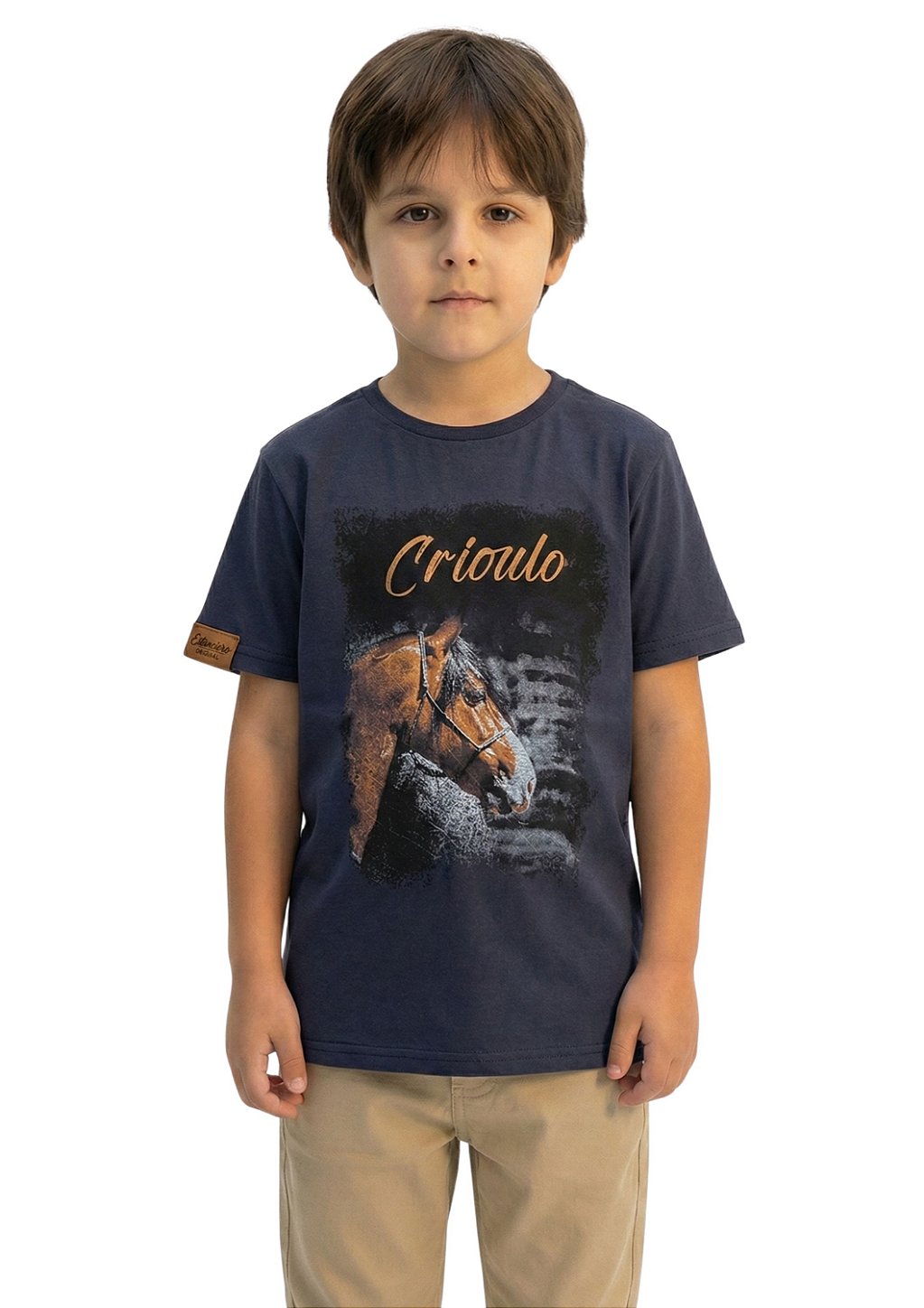 Camiseta Infantil Masculina Estanciero Cavalo Crioulo