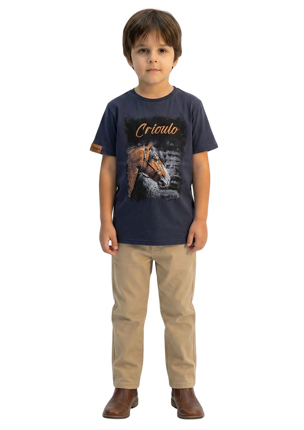 Camiseta Infantil Masculina Estanciero Cavalo Crioulo