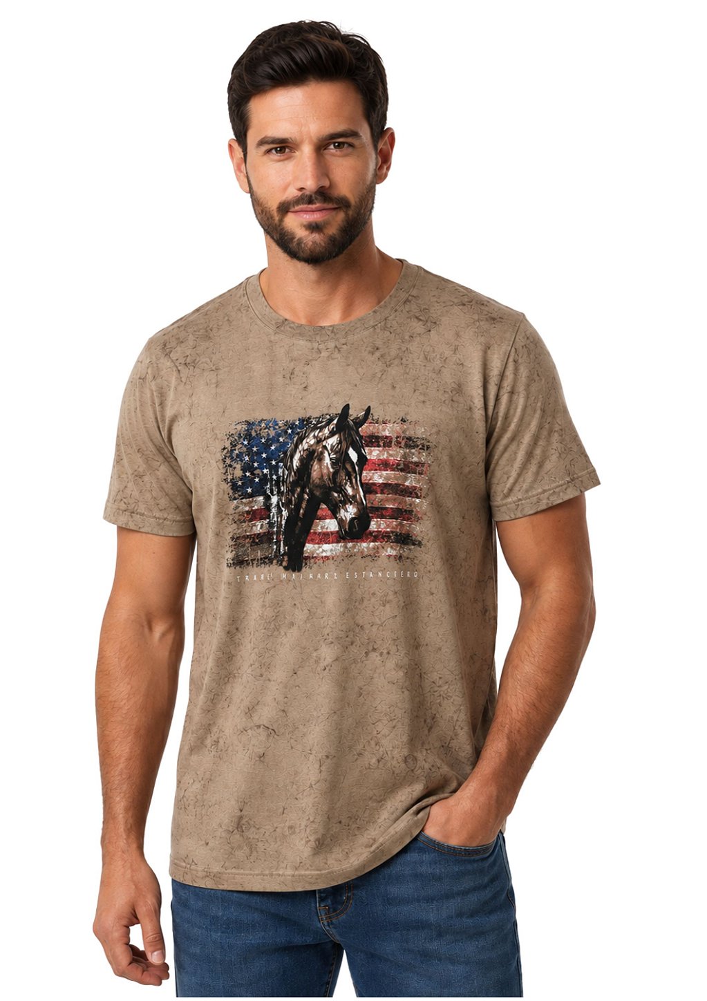 Camiseta Masculina Estanciero Horse Flag