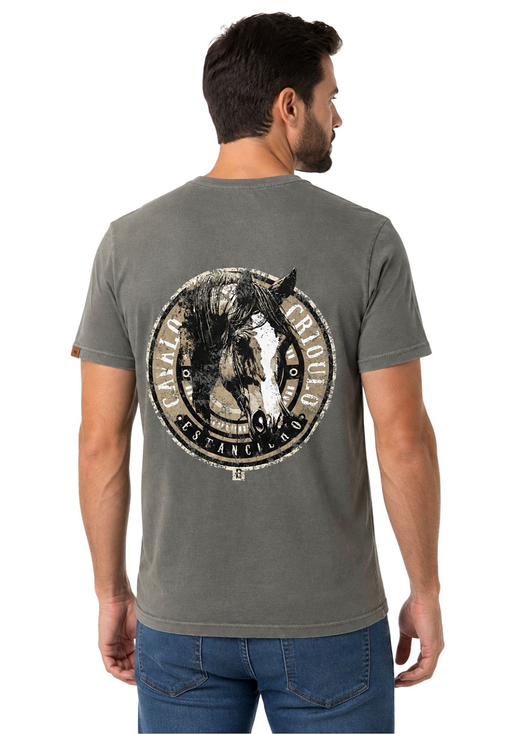 Camiseta Masculina Estanciero Cavalo Crioulo Costas