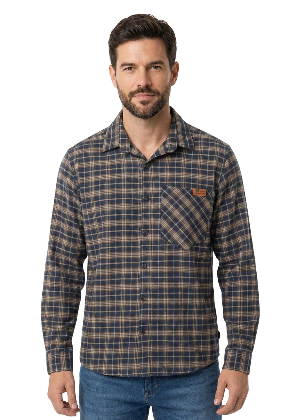 Camisa Flanela Masculina Estanciero Com Bolso