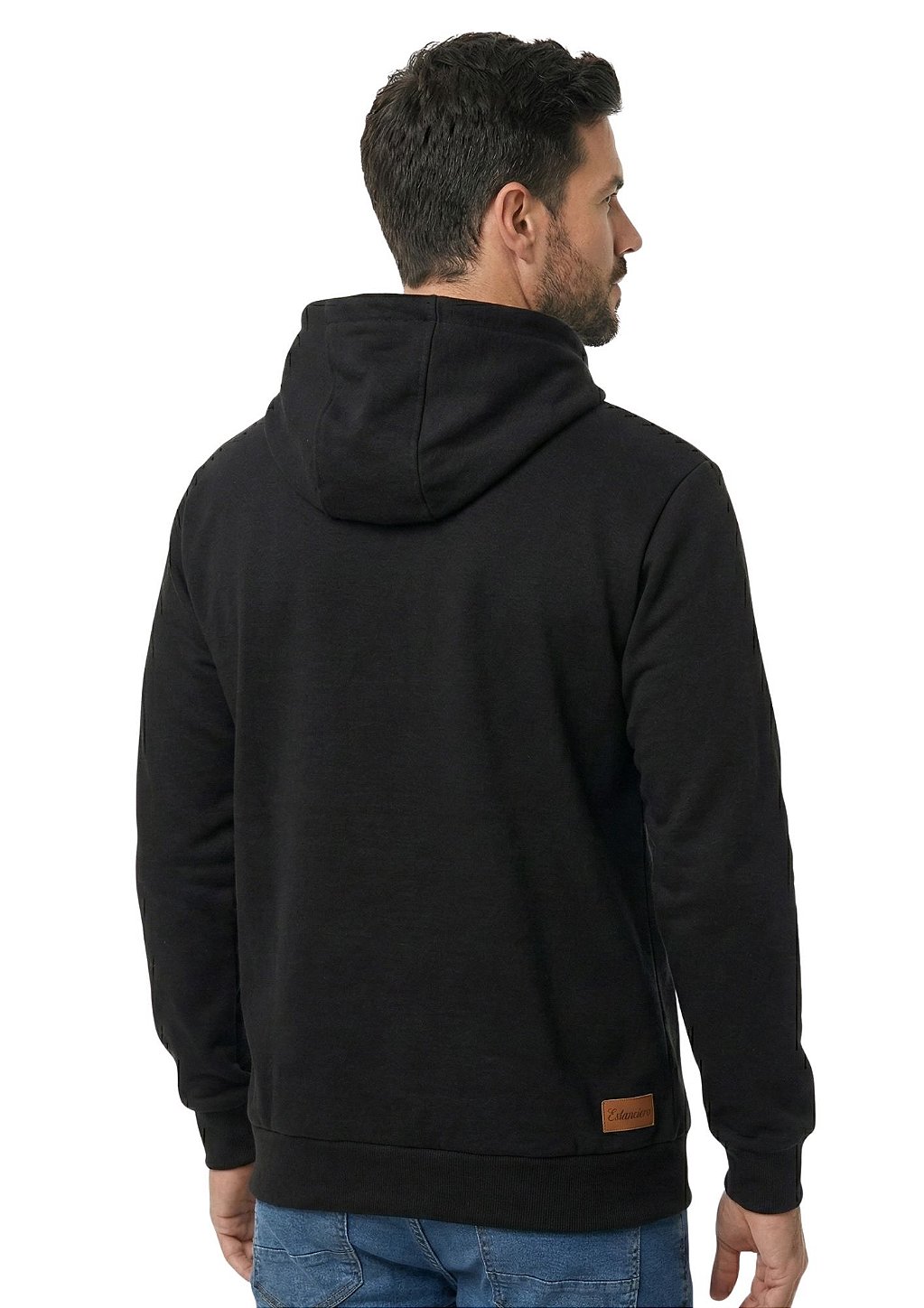 Moletom masculino estanciero bordado com capuz
