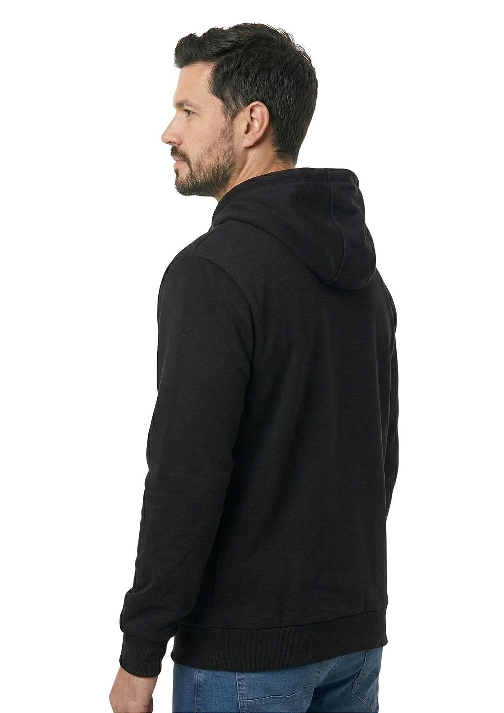 Moletom masculino estanciero bordado com capuz