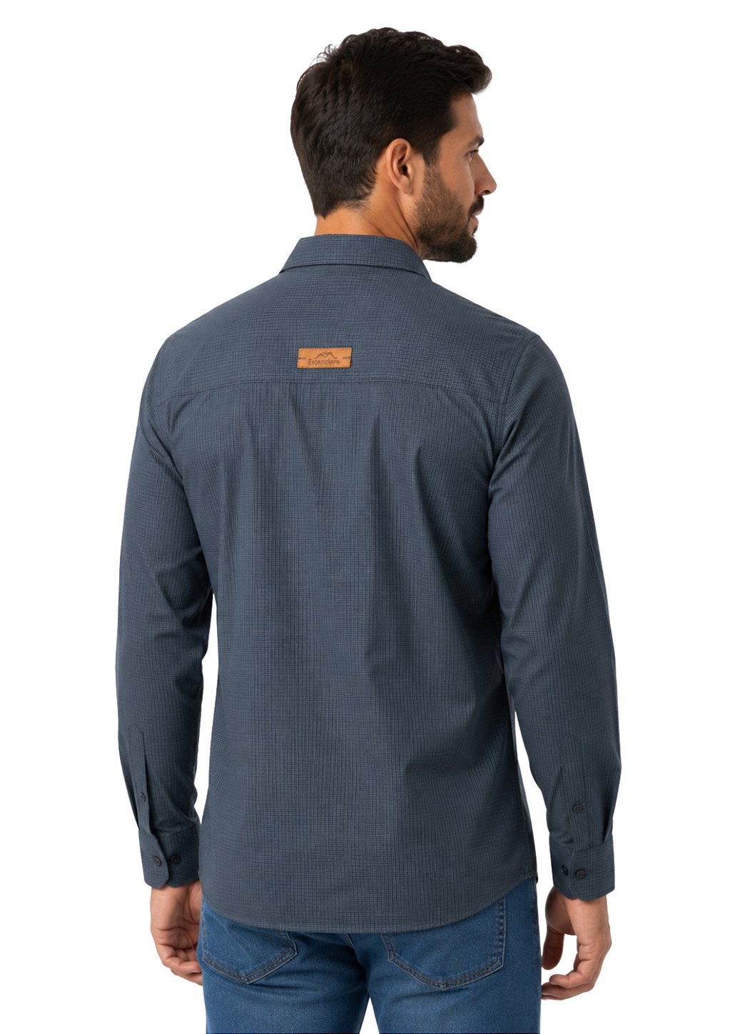 Camisa Tricoline Masculina Com Bolso Frente Estanciero