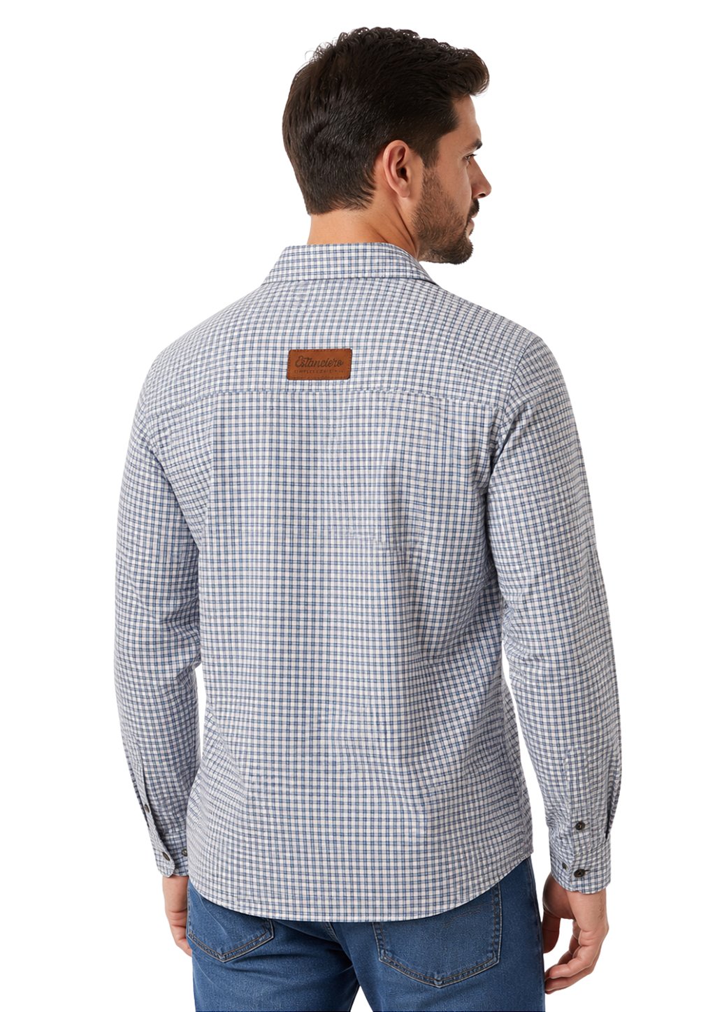 Camisa Tricoline Masculina Com 2 Bolsos Frente Estanciero