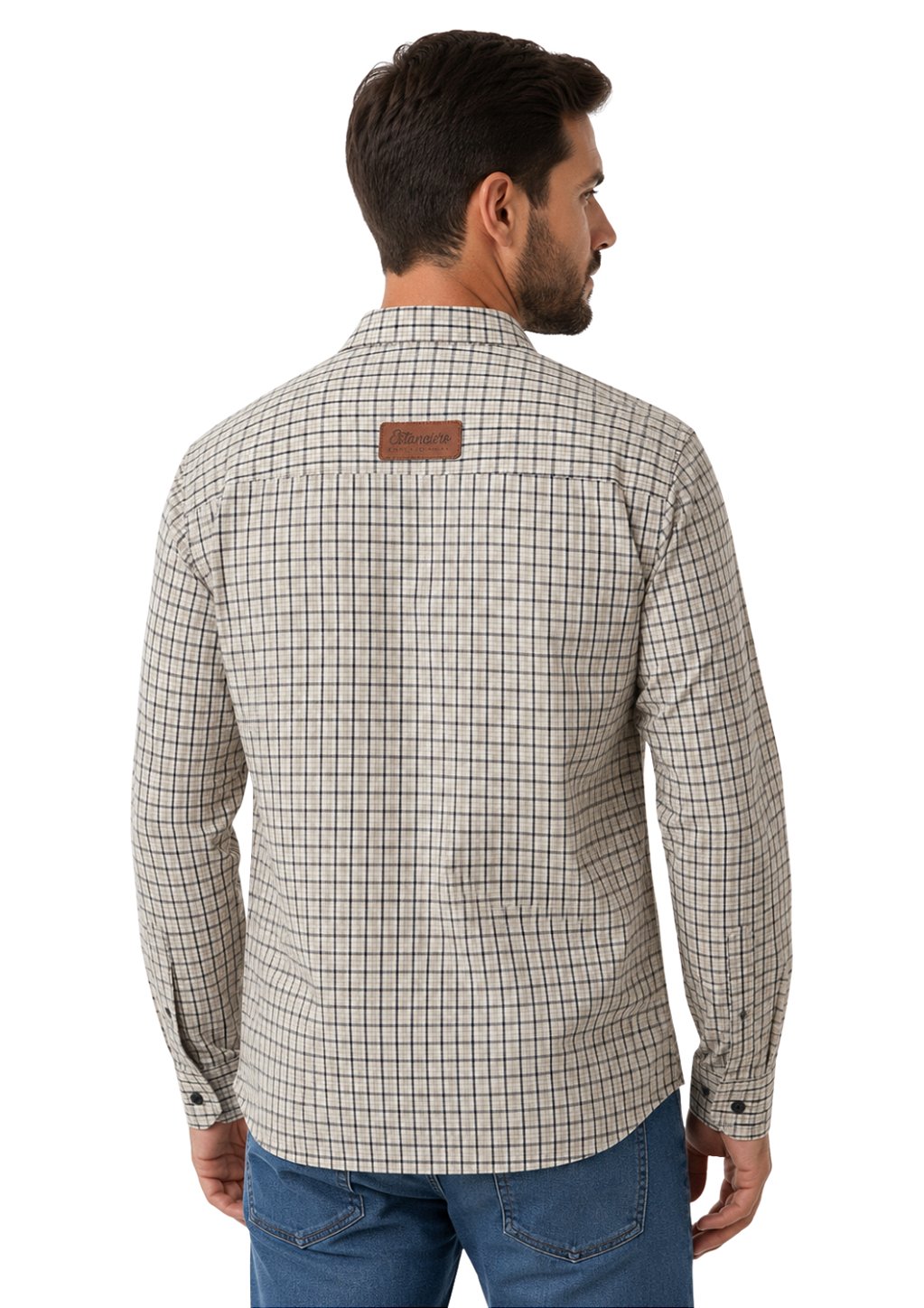 Camisa Tricoline Masculina Com 2 Bolsos Frente Estanciero