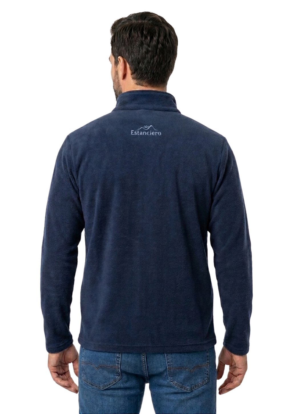 Blusa Microsoft Fleece Masculina Bicolor Meio Zíper Estanciero