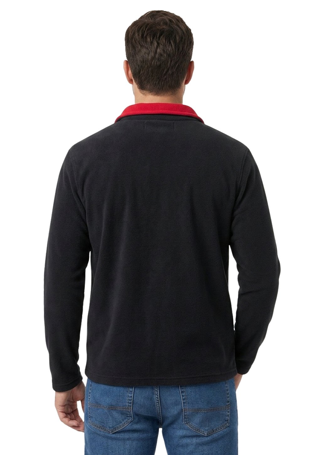 Blusa Microsoft Fleece Masculina Bicolor Meio Zíper Estanciero