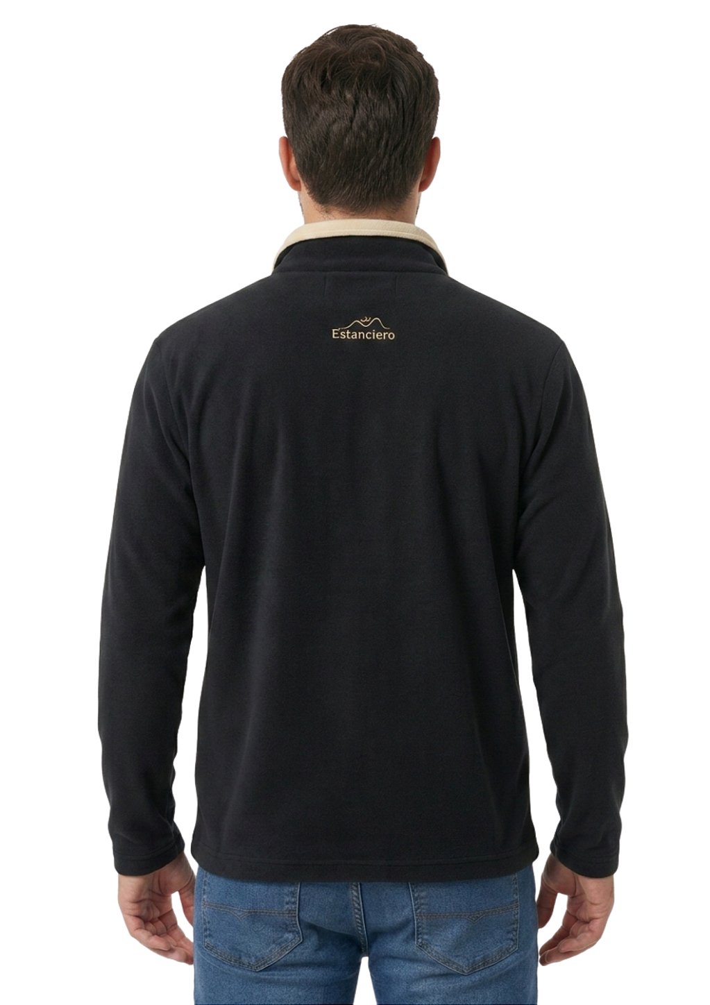Blusa Microsoft Fleece Masculina Bicolor Meio Zíper Estanciero