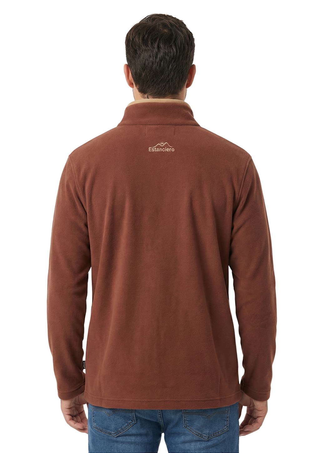Blusa Microsoft Fleece Masculina Bicolor Meio Zíper Estanciero