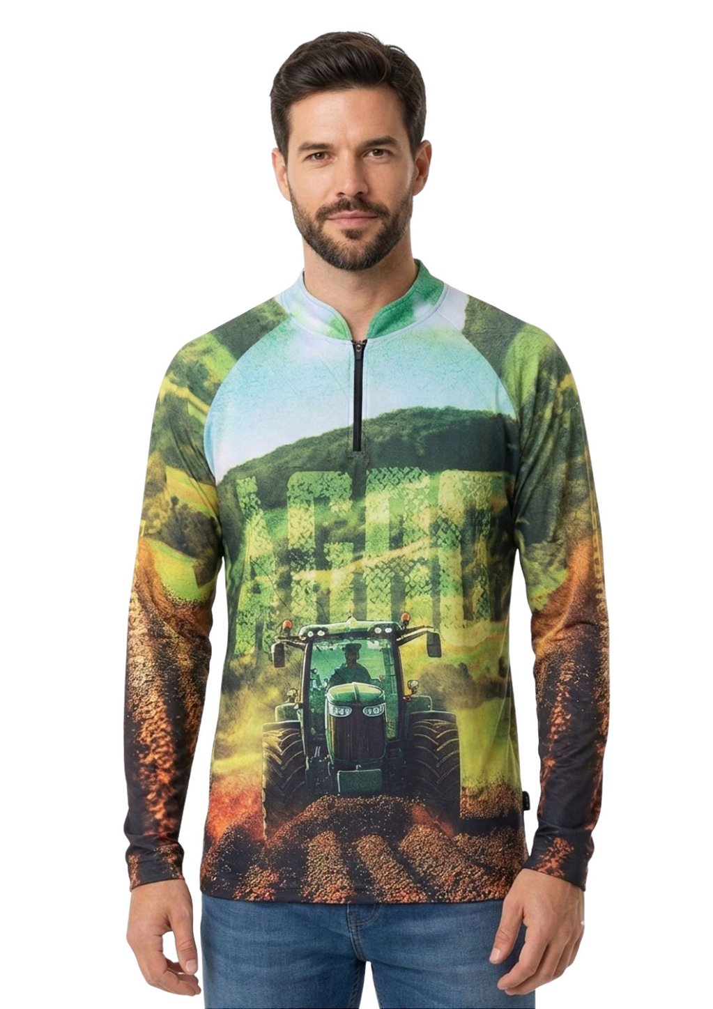 Camisa Manga Longa Estampada Proteção UV Estanciero V10