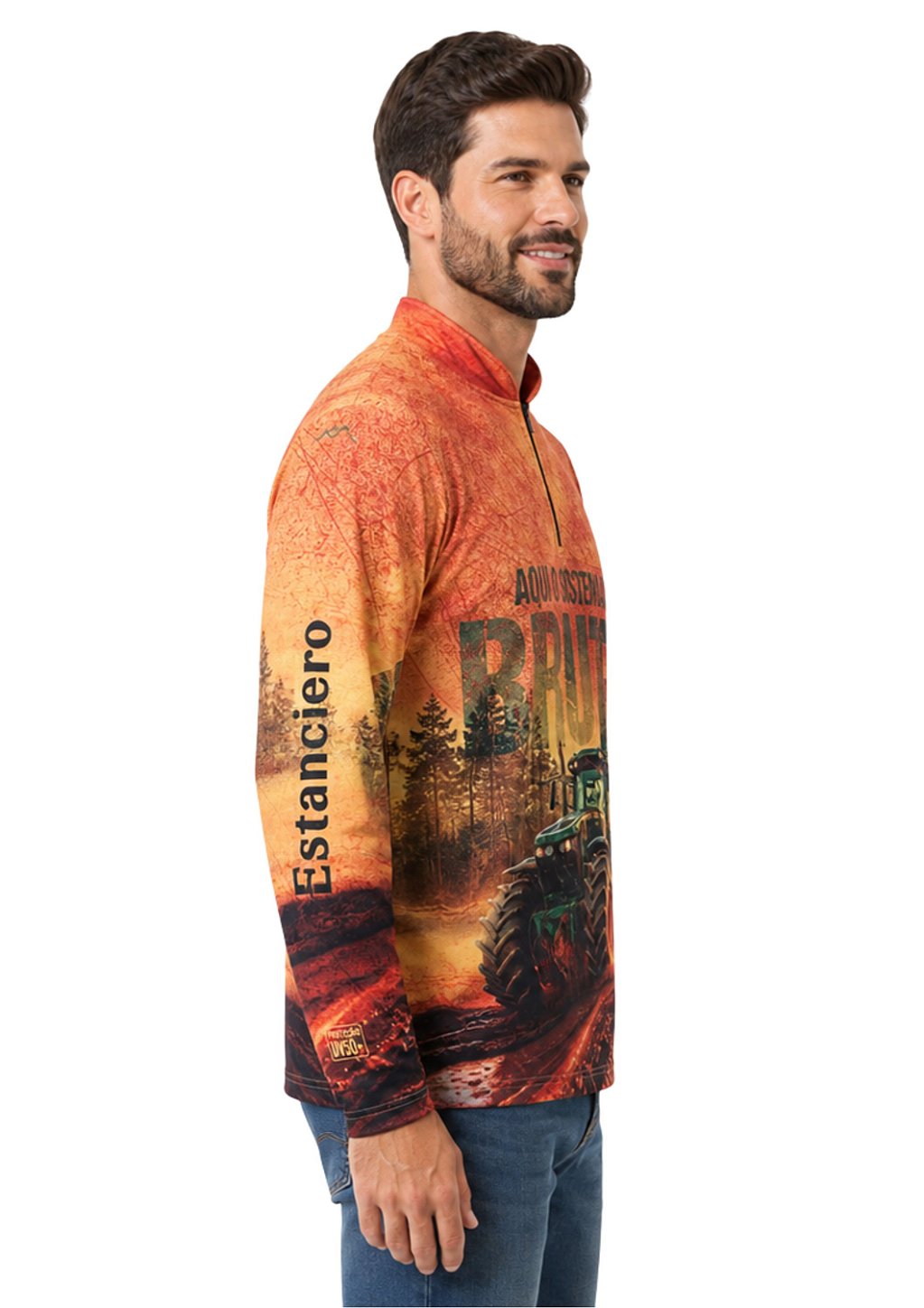 Camisa Manga Longa Estampada Proteção UV Estanciero V11