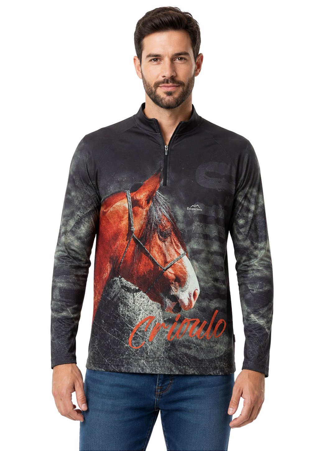 Camisa Manga Longa Estampada Proteção UV Estanciero V13