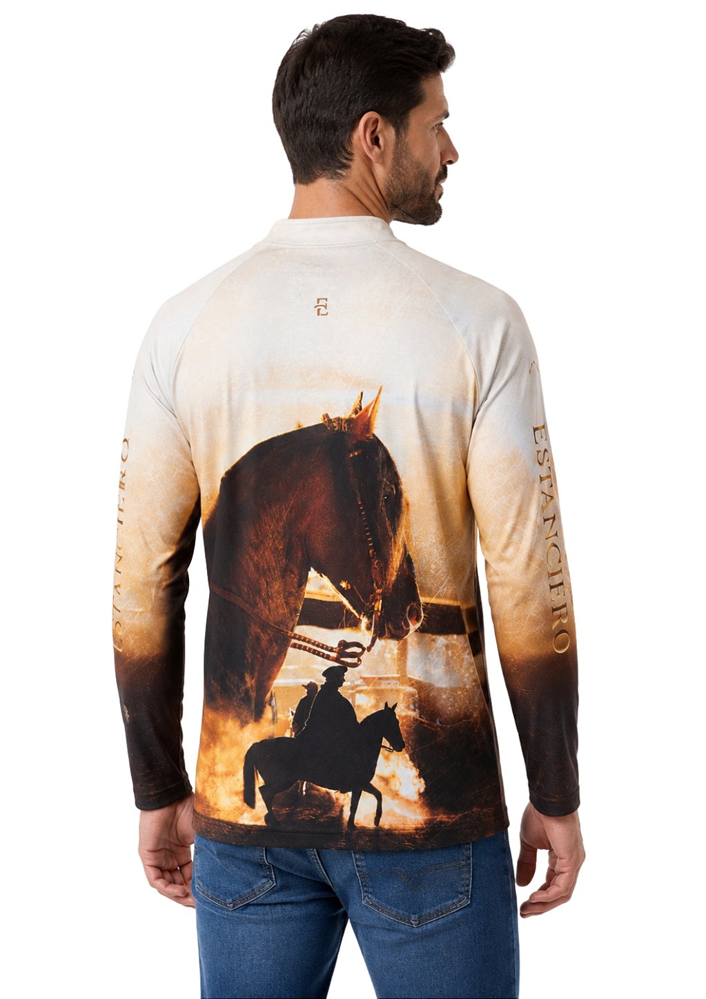 Camisa Manga Longa Estampada Proteção UV Estanciero V16