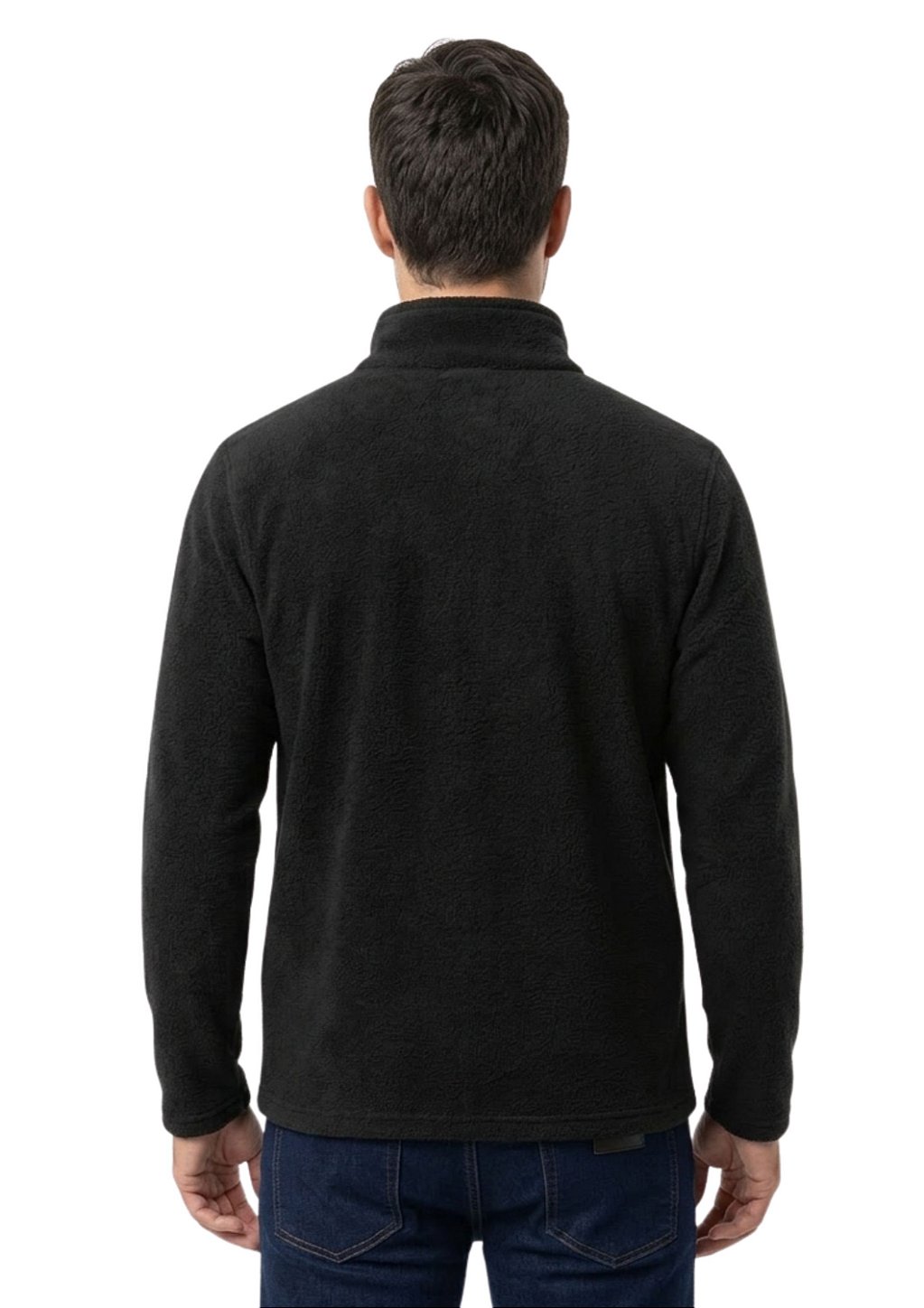 Blusa Microsoft Fleece Masculina Meio Zíper Estanciero Preto