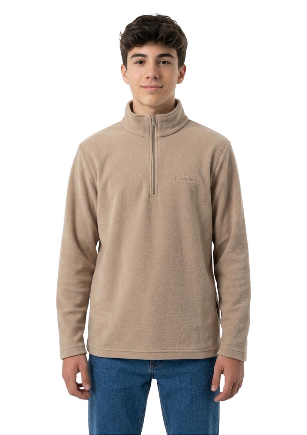 Blusa Microsoft Fleece Unissex Juvenil Meio Zíper Estanciero Masculino