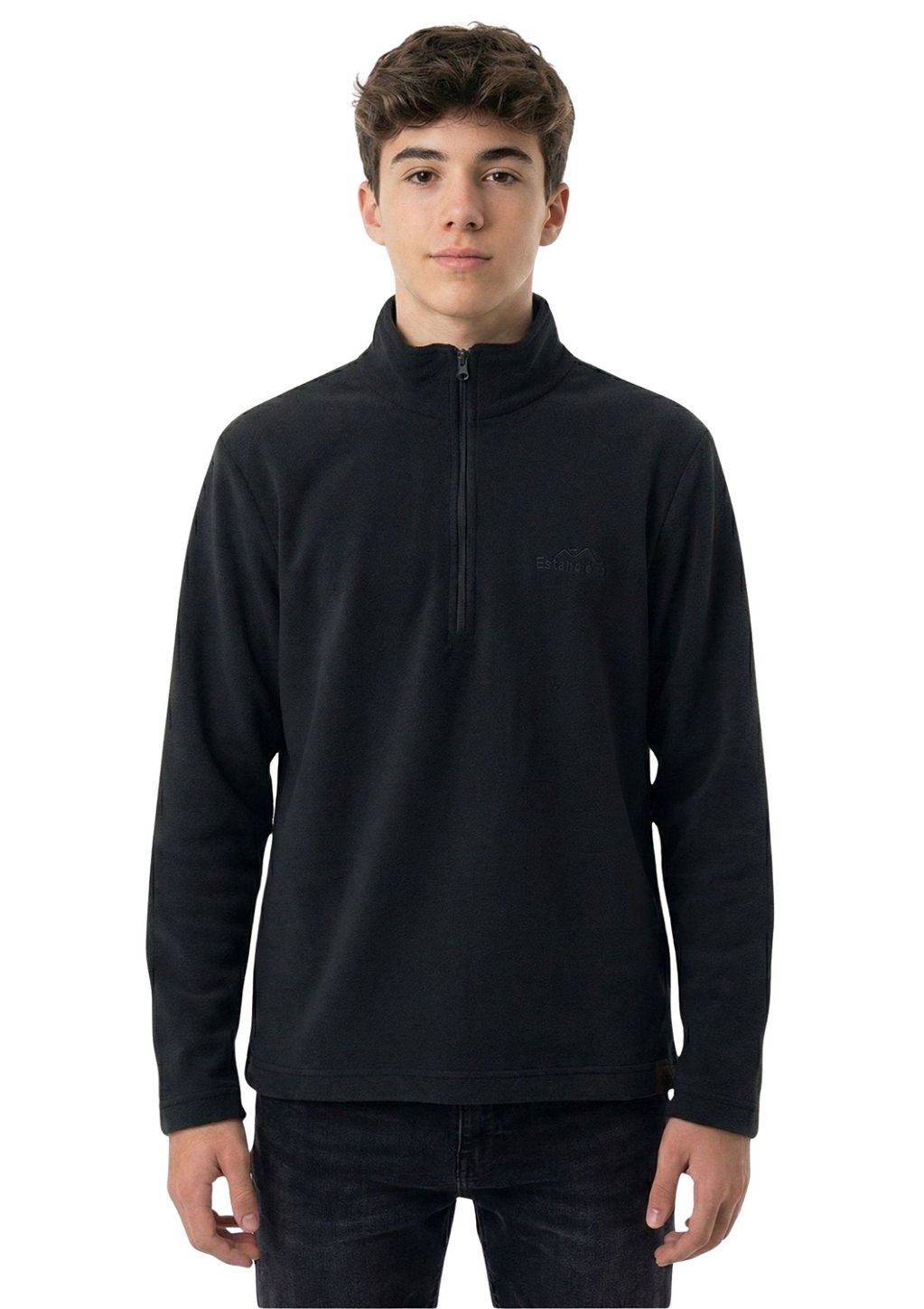 Blusa Microsoft Fleece Unissex Juvenil Meio Zíper Estanciero Masculino