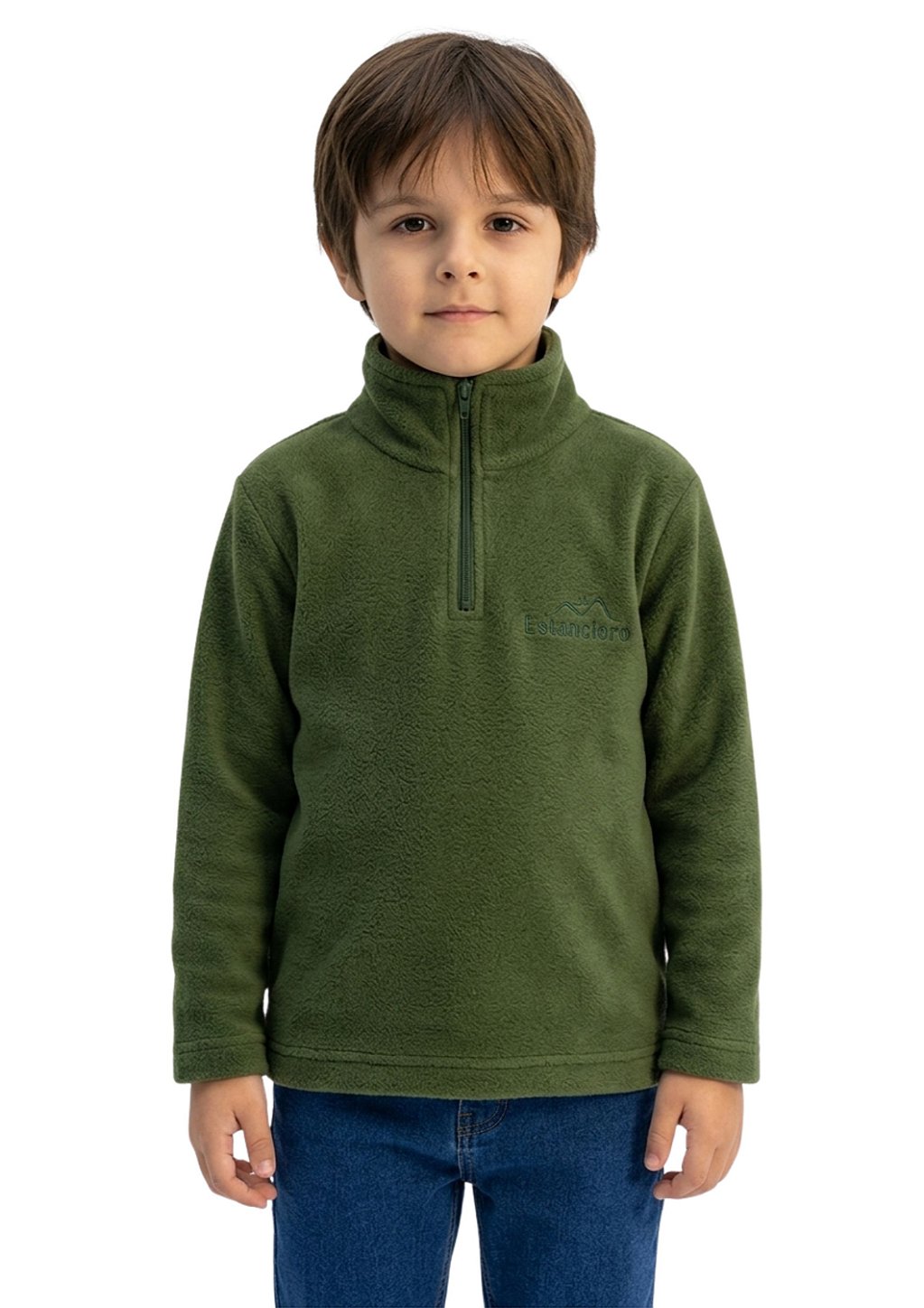 Blusa Microsoft Fleece Unissex Infantil Meio Zíper Estanciero M