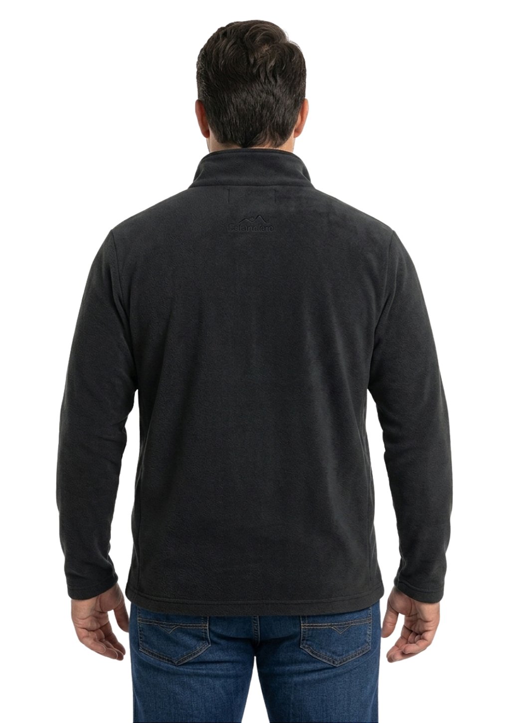 Blusa Microsoft Fleece Plus Size Masculina Bicolor Meio Zíper Estanciero