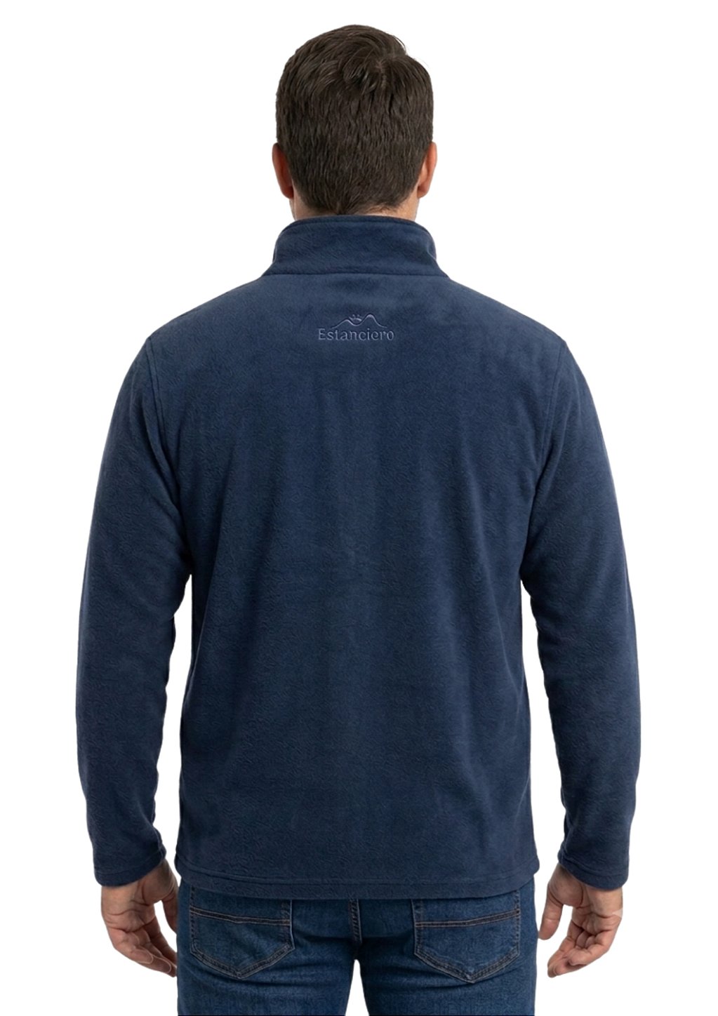 Blusa Microsoft Fleece Plus Size Masculina Bicolor Meio Zíper Estanciero