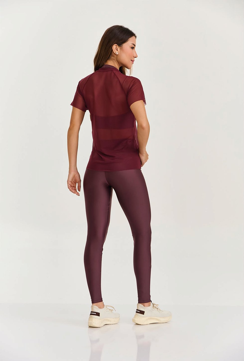 BLUSA DE TULE TRANSPASSADA - VINHO