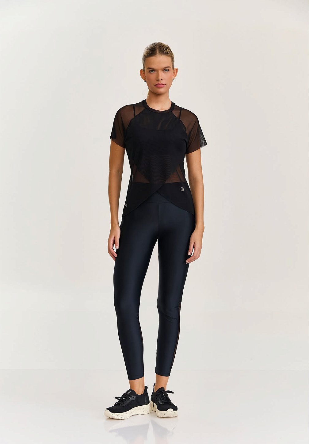 BLUSA DE TULE TRANSPASSADA - PRETO