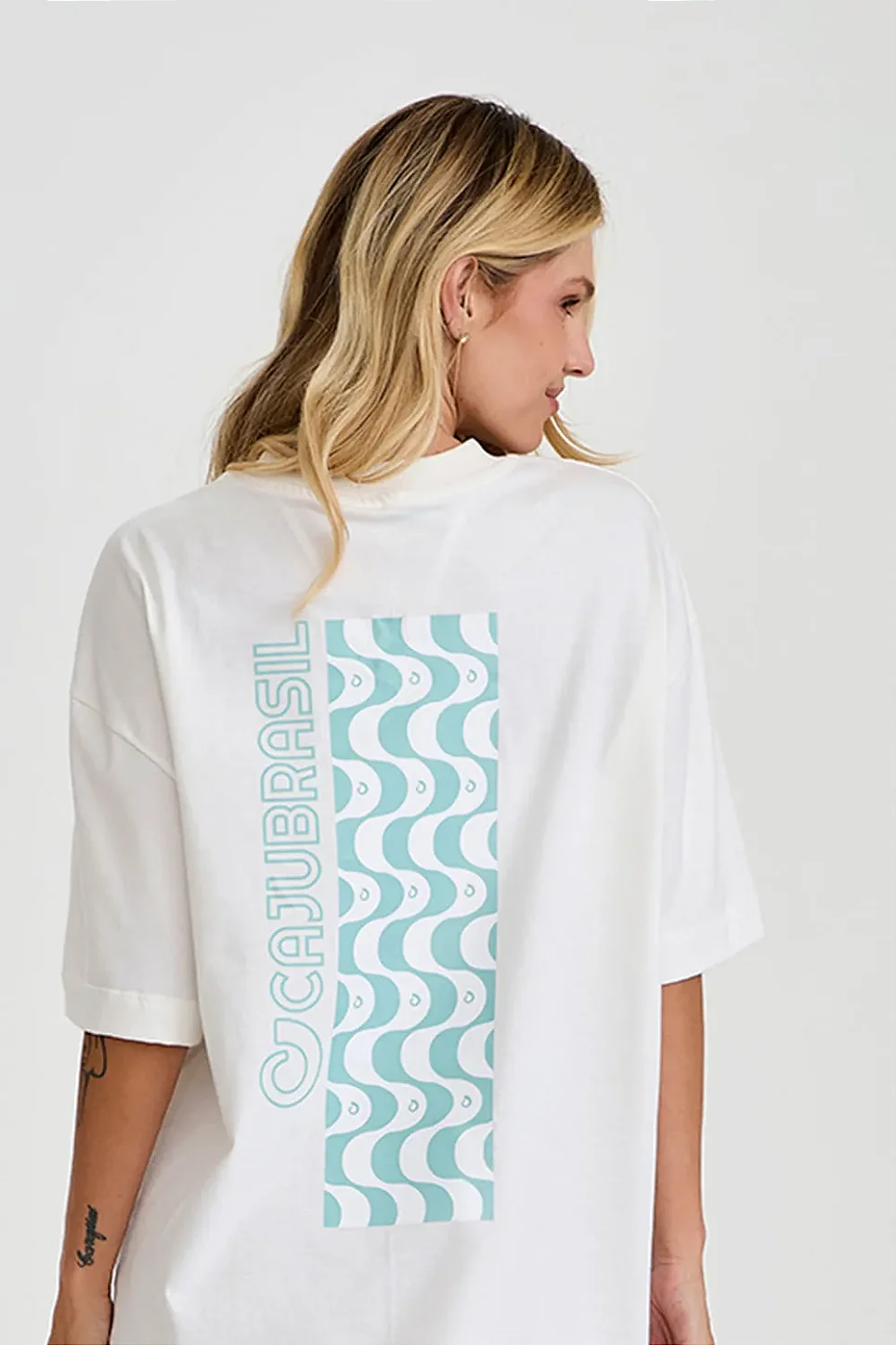 CAMISETA OVERSIZED CAJUBRASIL ESTAMPA - OFF WHITE
