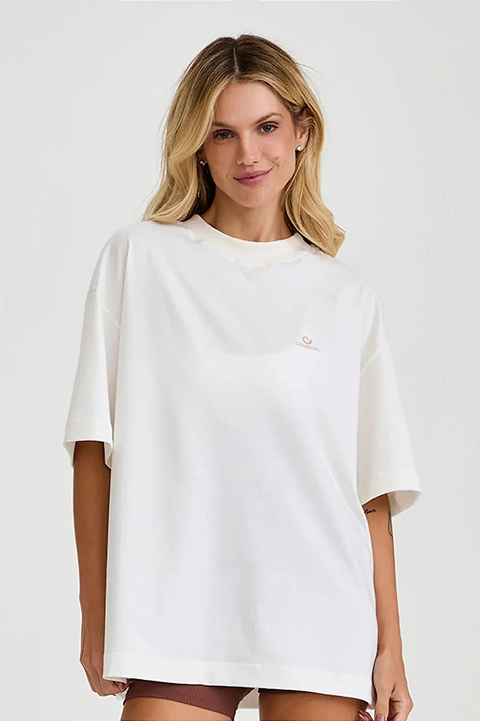 CAMISETA OVERSIZED CAJUBRASIL ESTAMPA - OFF WHITE