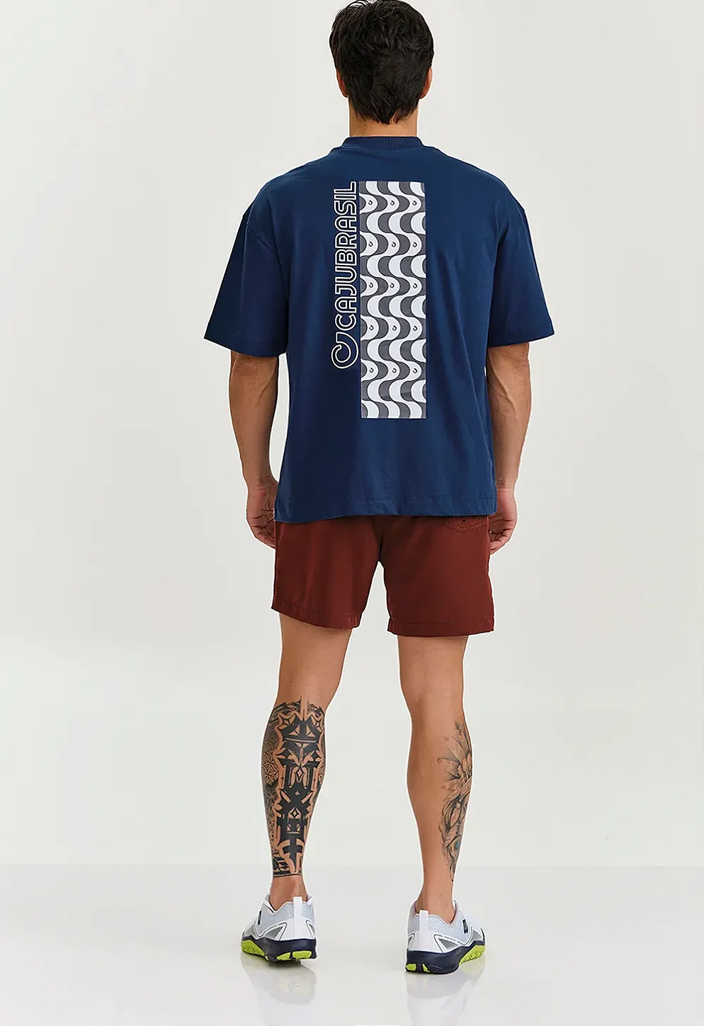 CAMISETA OVERSIZED ESTAMPA - AZUL MARINHO